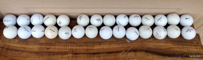 29 golf balls mixed used