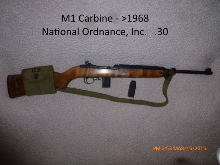 M1 .30 Carbine National Ordnance. No magazines.