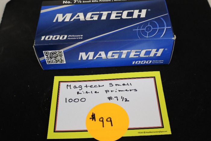 MAGTECH SMALL RIFLE PRIMERS BOX OF 1000 # 71/2 $99