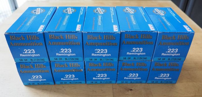 500 rounds of Black Hills 223 Rem 50 gr Blitzking