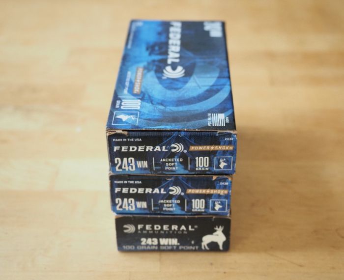 3 boxes (60 rounds) of Federal 243 Win 100 Gr JSP