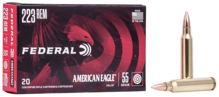 223 Rem. American Eagle 55 Grain FMJBT 500 round